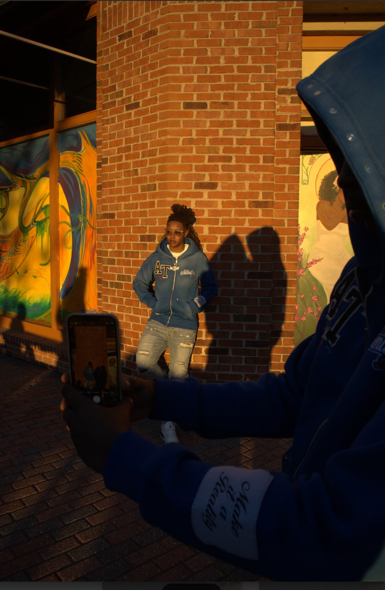 Overthinking Solves Nothing Blue Zip Up Hoodie