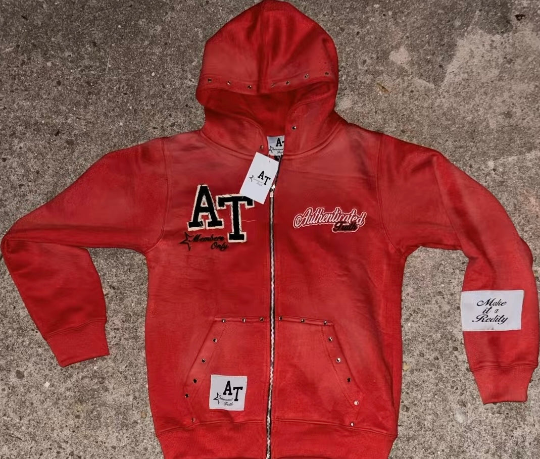 Overthinking Solves Nothing Red Zip up Hoodie