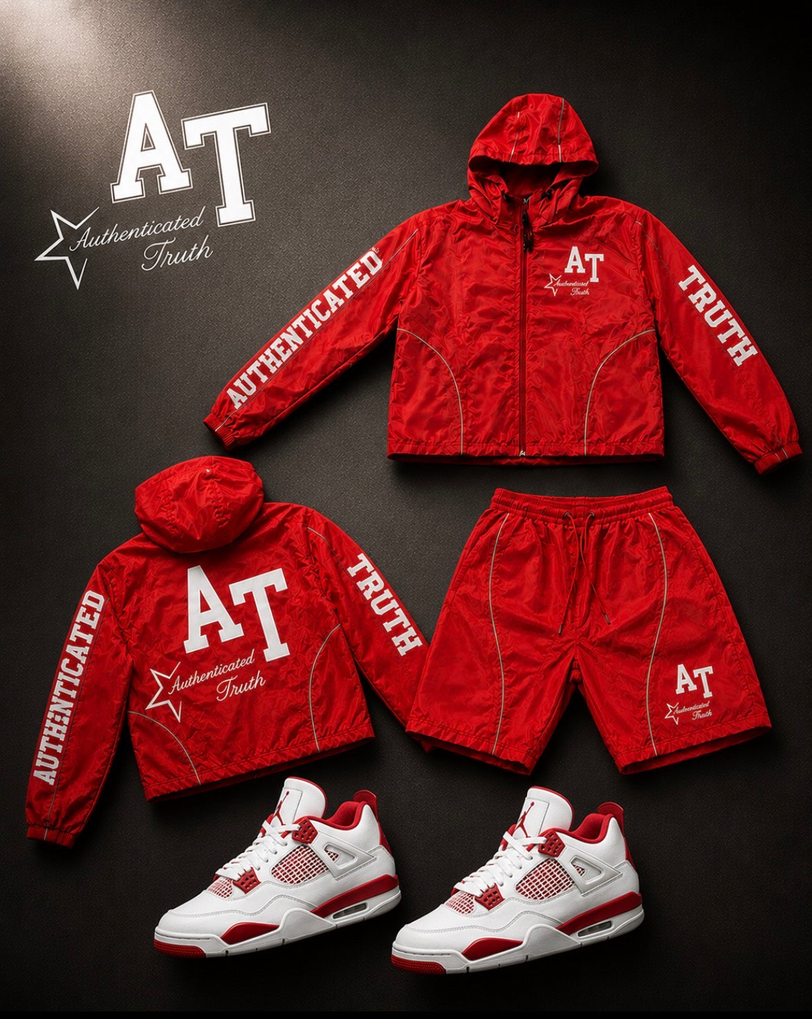 Red AT Windbreaker Set